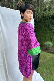 Saari Ruffle Kimono Neon