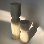 Load image into Gallery viewer, Striped Column Candle | Pillar Soy Decorative Candle
