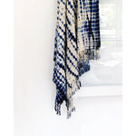 Load image into Gallery viewer, Indigo Shibori Throw - Vines
