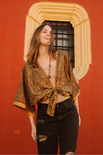 Load image into Gallery viewer, Golden Wrap Kimono
