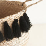 Cargue la imagen en el visor de la galería, Black Tasseled Belly Baskets
